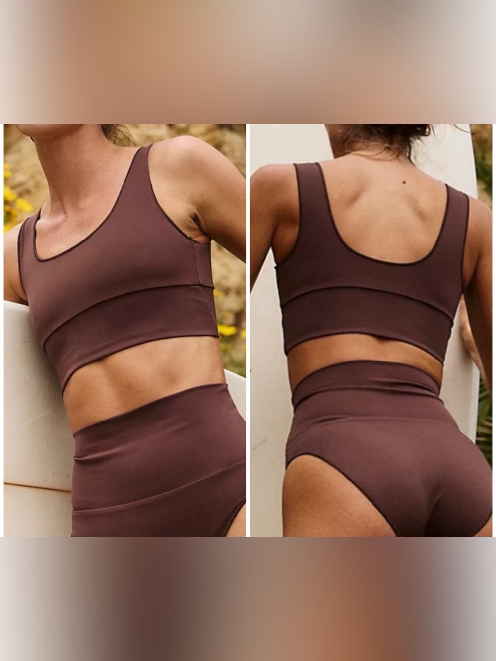 NWT Free People It’s Now Cool The Contour Crop Top - chocolate brown - medium